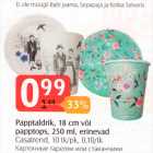 Allahindlus - Papptaldrik, 18 cm või papptops, 250 ml erinevad