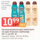 Allahindlus - Päevitusemulsioon-sprei Island Sport või Satin Protection Sädelusega SPF 15 või SPF 30