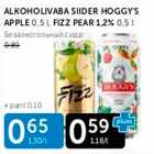 ALKOHOLIVABA SIIDER HOGGYS APPLE 0,5 L, FIZE PEAR 1,2%, 0,5 L