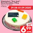 Küpsisetort “Tere, kool”,
Reval Kondiiter, 770 g
