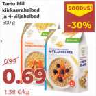 Allahindlus - Tartu Mill kiirkaerahelbed ja 4-viljahelbed 500 g