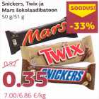 Allahindlus - Snickers, Twix ja Mars šokolaadibatoon