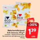 Mahe kartulikrõpsud
ICA i love eco, 175 g**

