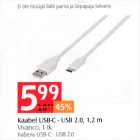 Kaabel USB-C - USB 2.0, 1,2 m