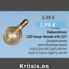 Allahindlus - Dekoratiivne LED lamp Henske 4W, E27