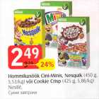 Allahindlus - Hommikusöök Cini-Minis, Nesquik (450 g) või Cookie Crisp (425 g)