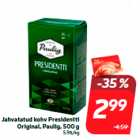 Jahvatatud kohv Presidentti
Original, Paulig, 500 g