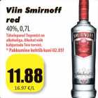 Allahindlus - Viin Smirnoff
red
40%,0,7L