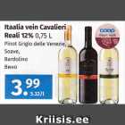 Allahindlus - Itaalia vein Cavalieri 
Reali 12% 
0,75 L