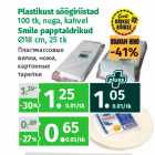 Allahindlus - Plastikust söögiriistad
100 tk, nuga, kahvel
Smile papptaldrikud
Ø18 cm, 25 tk