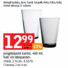 Joogiklaasid Kartlo, 400 ml, hall või labipalstev Iittala, 2 tk/pk