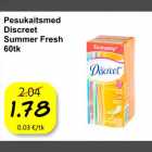 Allahindlus - Pesukaitsmed Diskreet Summer Fresh 60 tk