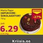 Allahindlus - Marta Pagar HAPUKOORE-ŠOKOLAADITORT 750 g