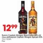 Rumm Captain Morgan Black Labe 40% või
muu piiritusjook Captain Morgan Spiced 35%
70 cl,