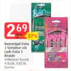 Raseerijad Extra 3 Sensitive või Lady Extra 3 Beauty