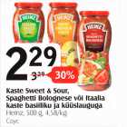 Kaste Sweet & Sour, Spaghetti Bolognese või Itaalia kaste basiiliku ja küüslauguga 