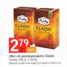 Filtri- või presskannukohv Classic