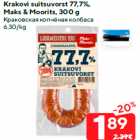 Krakovi suitsuvorst 77,7%,
Maks & Moorits, 300 g
