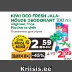 Allahindlus - KIWI DEO FRESH JALANÕUDE
DEODORANT 100 ml