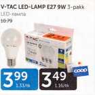 Allahindlus - V-TAC LED-LAMP E27 9W 