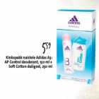 Allahindlus - Kinkepakk naistele Adidas A3: AP Control deodorant+Soft Cotton duigeel