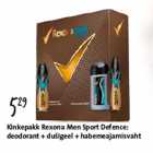 Allahindlus - Kinkepakk Rexona Men Sport Defence: deodorant+dušigeel+habemeajamisvaht