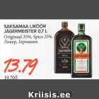 SAKSAMAA LIKÖÖR JÄGERMEISTER 0,7 L