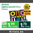 Allahindlus - All Sorts
lagritsa assortii 300 g