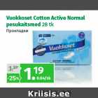 Allahindlus - Vuokkoset Cotton Active Normal
pesukaitsmed 28 tk