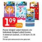 Allahindlus - Poiste kõrged sokid Minions või tüdrukute kõrged sokid Frozen