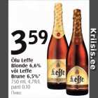 Õlu Leffe Blonde 6,6% või Leffe Brune 6,5%* 750 ml