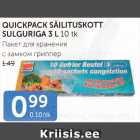 QUICKPACK SÄILITUSKOTT SULGURIGA 3 L 10 TK