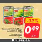 Allahindlus - Konserveeritud tükeldatud
tomatid Rimi, 400 g

