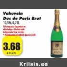 Allahindlus - Vahuvein
Duc de Paris Brut
10,5%, 0,75L