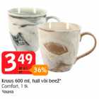 Kruus 600 ml, hall või beež*