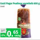 Allahindlus - Eesti Pagar Pealinna vormileib 600 g