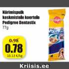 Närimispulk keskmistele  koertele Pedigree Dentastix 77 g