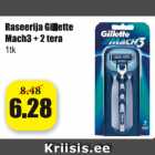 Allahindlus - Raseerija Gillette Mach3 + 2 tera 1 tk