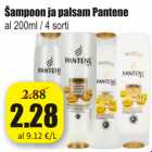 Šampoon ja palsam Pantene