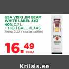 Allahindlus - USA VISKI JIM BEAM
WHITE LABEL 4YO