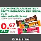 Allahindlus - GO ON ŠOKOLAADIKATTEGA
PROTEIINIBATOON INULIINIGA
50 g