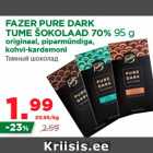 Allahindlus - FAZER PURE DARK
TUME ŠOKOLAAD 70% 95 g