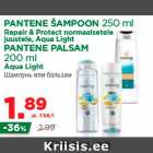 Allahindlus - PANTENE ŠAMPOON 250 ml
Repair & Protect normaalsetele
juustele, Aqua Light
PANTENE PALSAM
200 ml
Aqua Light