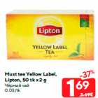 Must tee Yellow Label,
Lipton, 50 tk x 2 g
