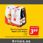 Õlu A.Le Coq Premium
Nippel, 5,2% 6x25 cl