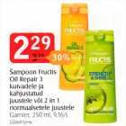 Šampoon Fructis Oil Repair 3 kuivadele ja kahjuatatud juustele või 2 in 1 normaalsetele juustele