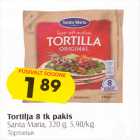 Tortilja 8 tk pakis