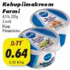 Allahindlus - Kohupiimakreem Farmi 4,5%, 220g 2 sorti