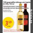 Tšiili geograafilise tähisega vein Espiritu de Chili, 750 ml