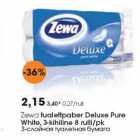 Allahindlus - Zewa tualettpaber Deluxe Pure
White, 3-kihiline 8 rulli/pk